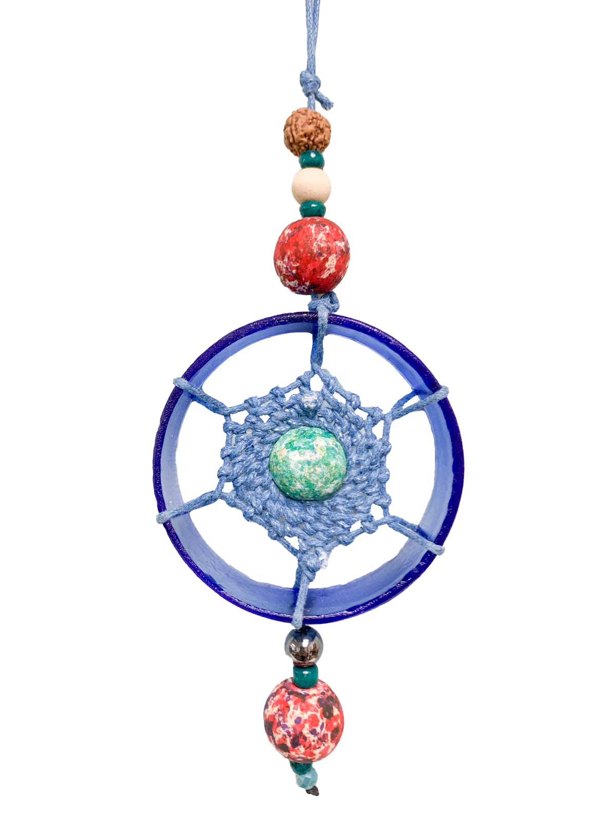 Hanging Glass Ornament - Blue