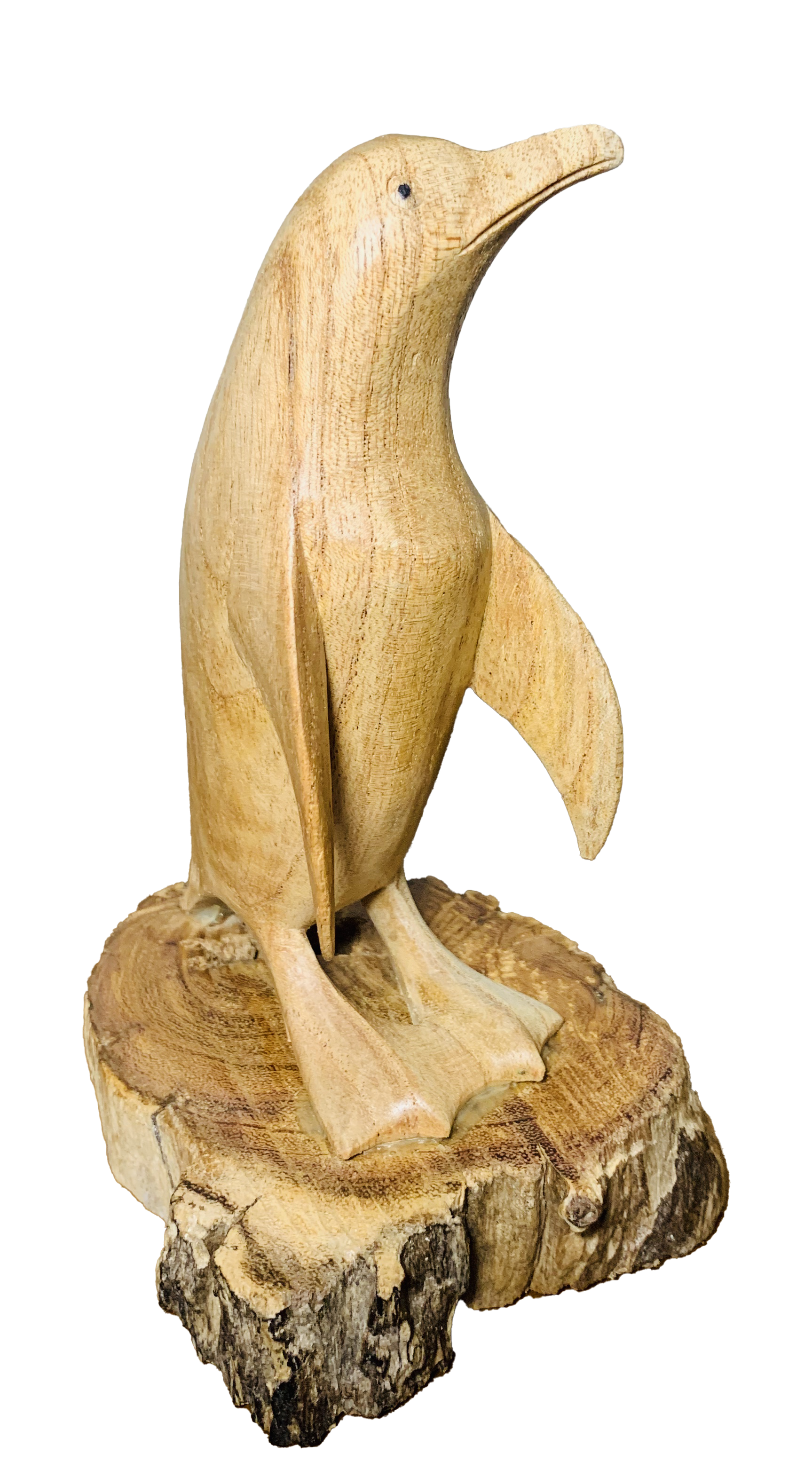 Penguin on Stand Wooden Carving