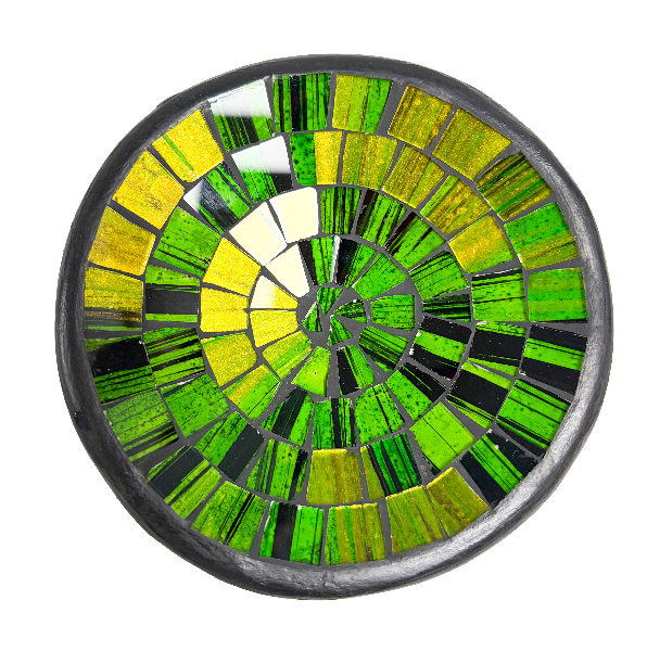 Round Mosaic Bowl Set of Four - Green