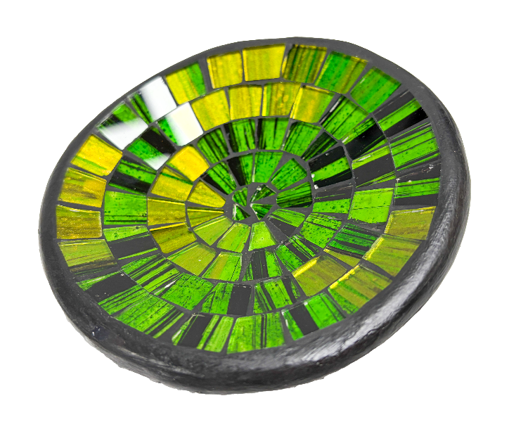 Round Mosaic Bowl Set of Four - Green