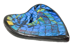 Abstract Heart Mosaic Bowl Set of Four - Blue
