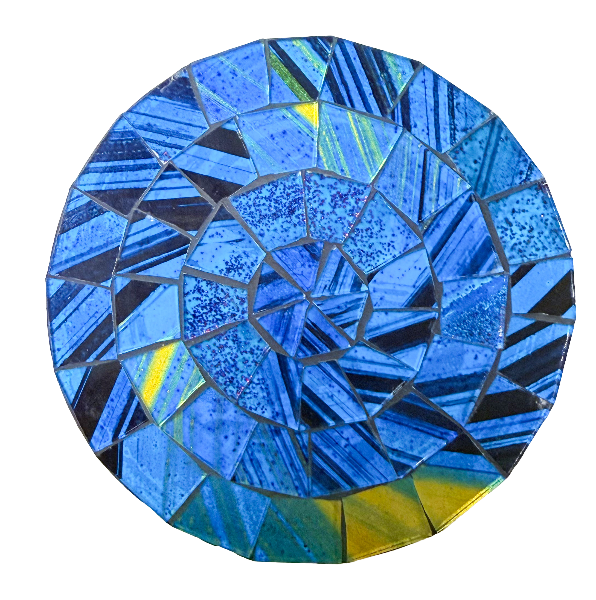 Round Mosaic Coaster Set of Four - Blue