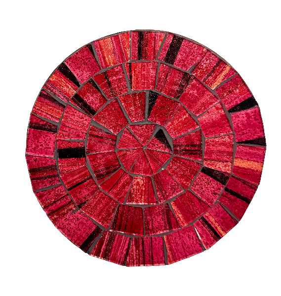 Round Mosaic Coaster Set of Four - Red