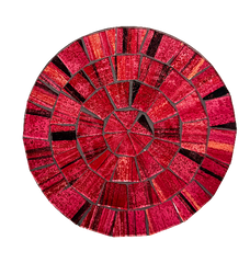 Round Mosaic Coaster Set of Four - Red