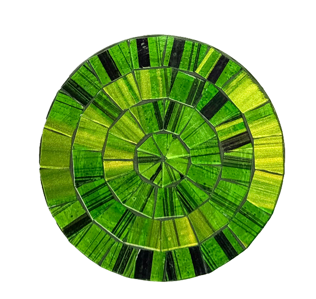 Round Mosaic Coaster Set of Four - Green