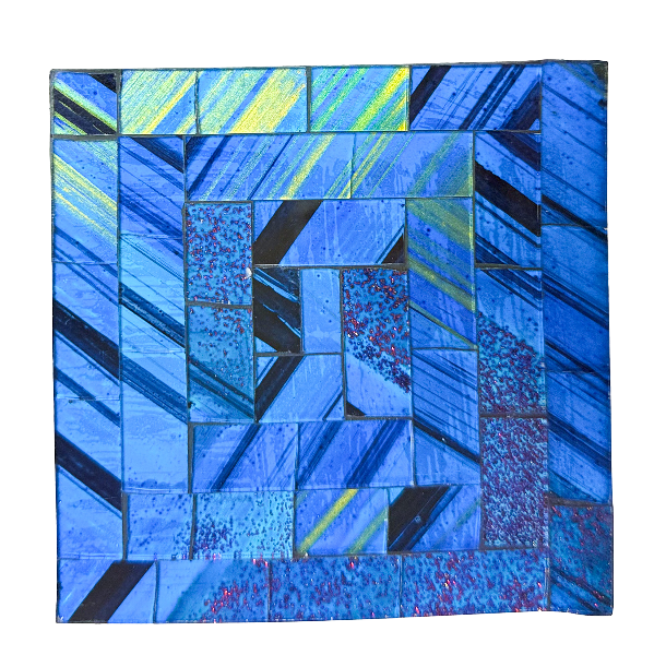Square Mosaic Coaster Set of Four - Blue