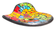 Abstract Heart Mosaic Bowl Set of Four - Rainbow