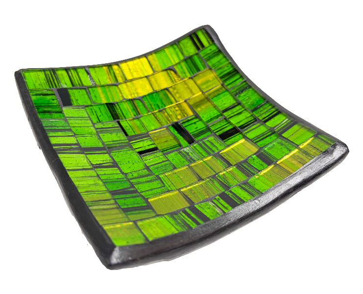 Square Mosaic Bowl Set of Four - Green