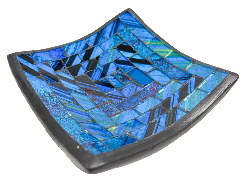 Square Mosaic Bowl Set of Four - Blue