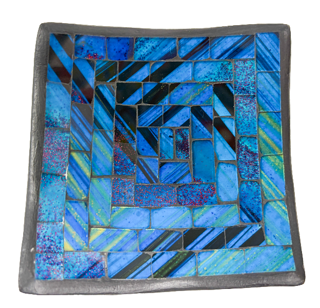 Square Mosaic Bowl Set of Four - Blue