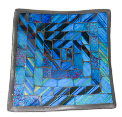 Square Mosaic Bowl Set of Four - Blue