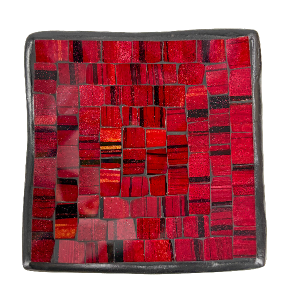 Square Mosaic Bowl Set of Four - Red
