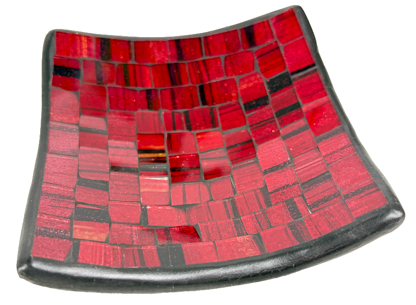 Square Mosaic Bowl Set of Four - Red