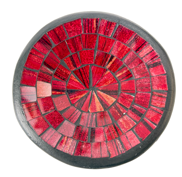 Round Mosaic Bowl Set of Four - Red