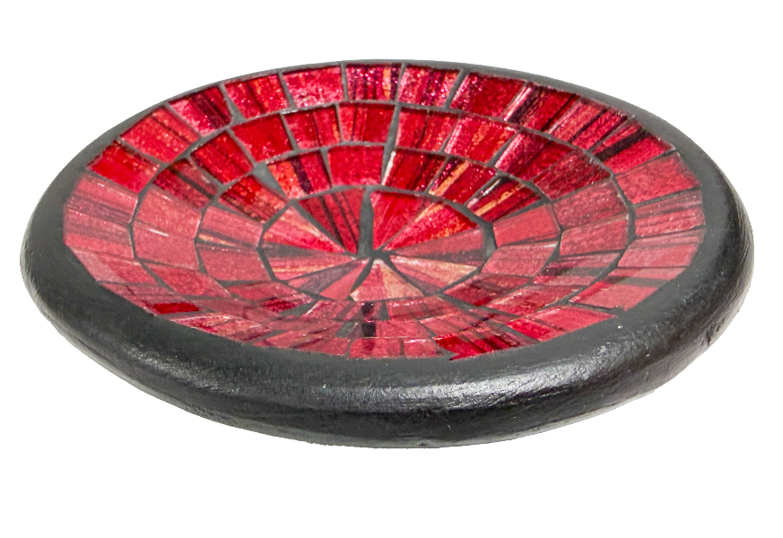 Round Mosaic Bowl Set of Four - Red