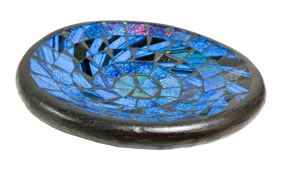 Round Mosaic Bowl Set of Four - Blue