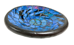 Round Mosaic Bowl Set of Four - Blue