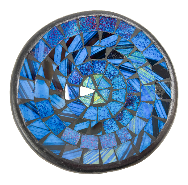 Round Mosaic Bowl Set of Four - Blue