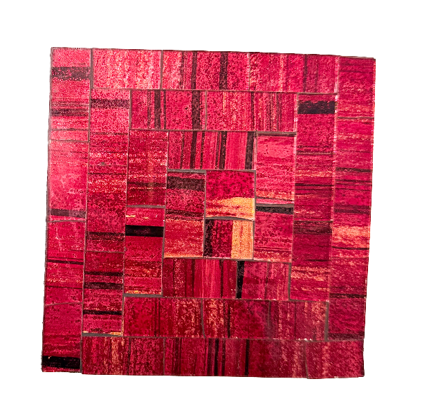 Square Mosaic Coaster Set of Four - Red