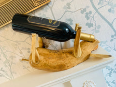 Bamboo Root Pig Wine Bottle Holder