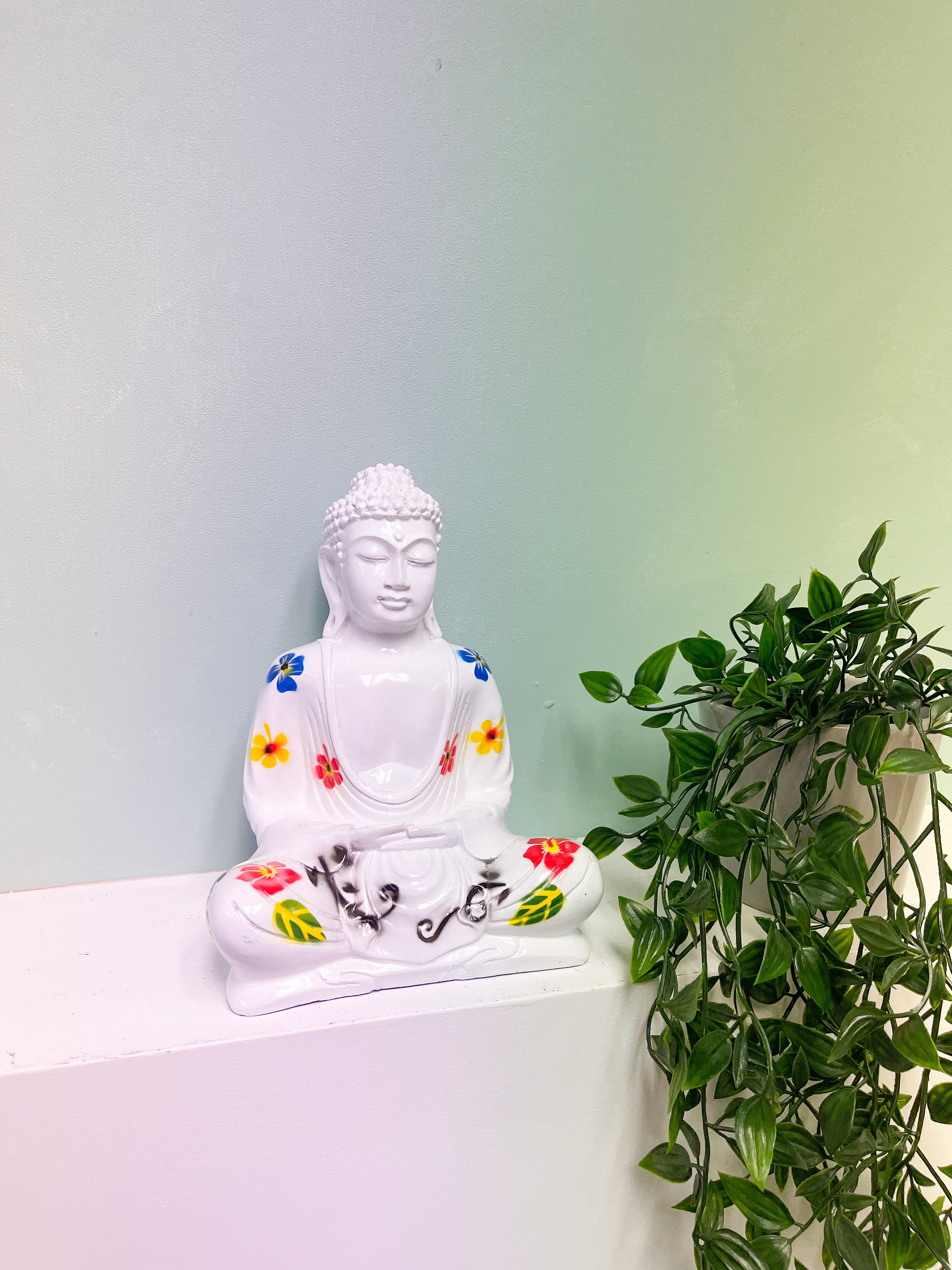 Resin Flower Buddha White - Various Sizes