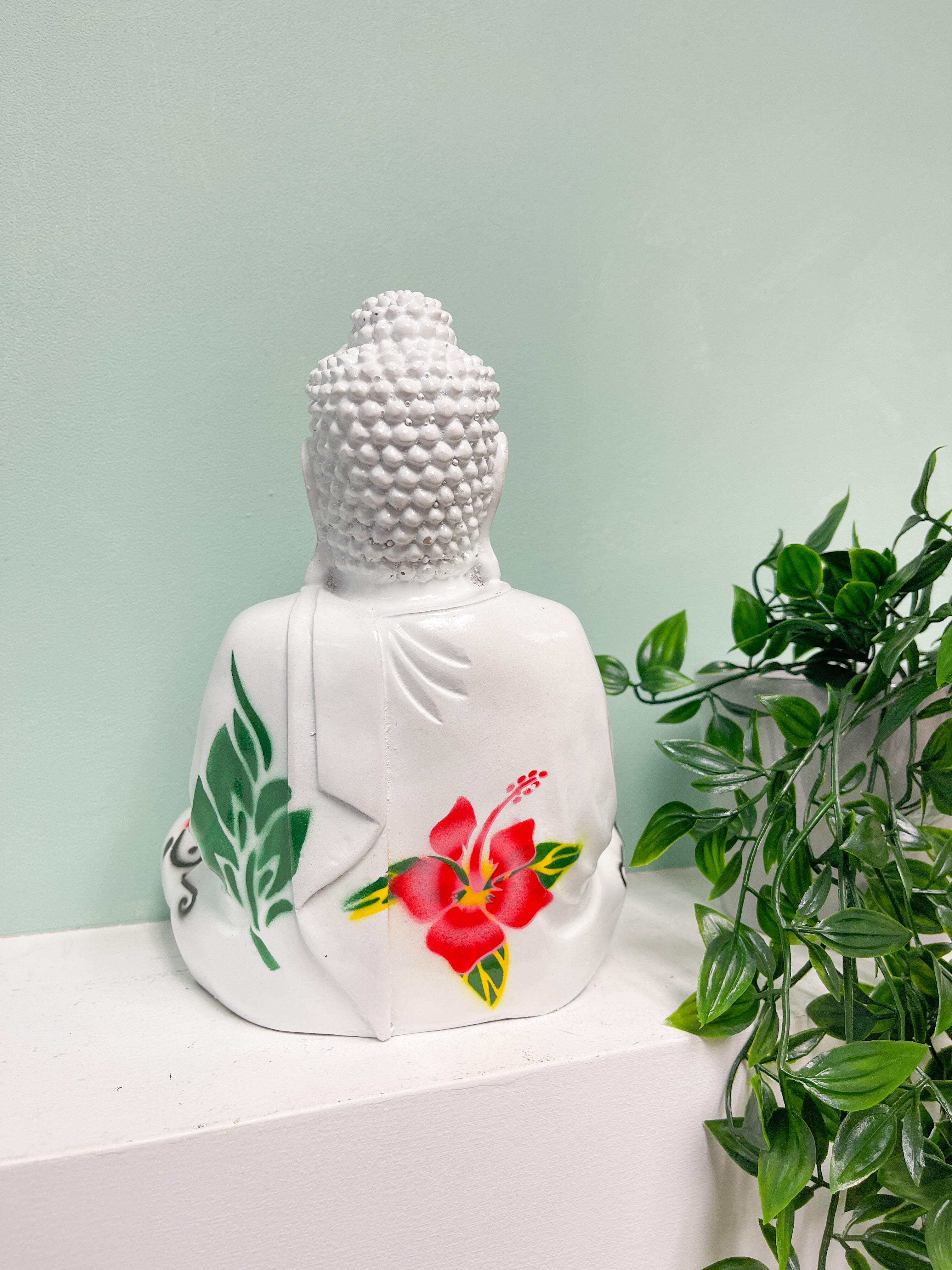 Resin Flower Buddha White - Various Sizes