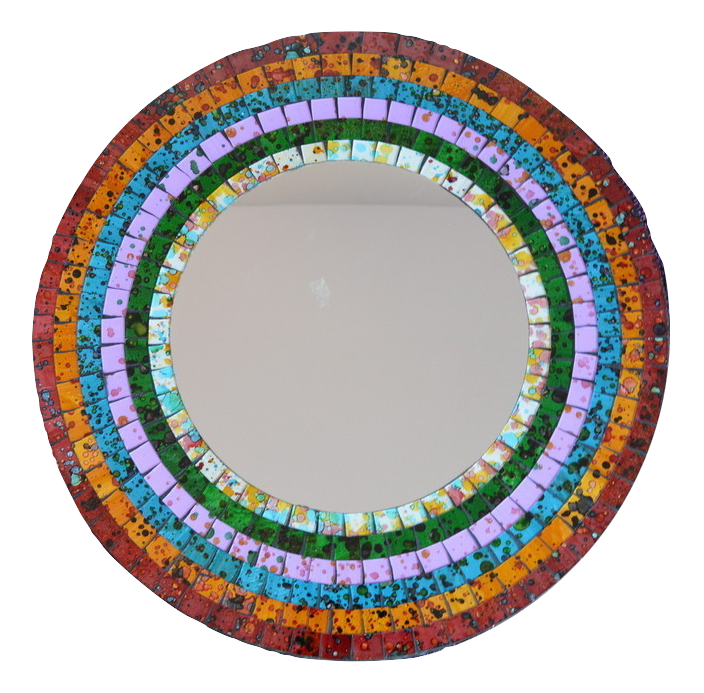 Rainbow Stripe Mosaic Mirror