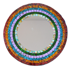 Rainbow Stripe Mosaic Mirror