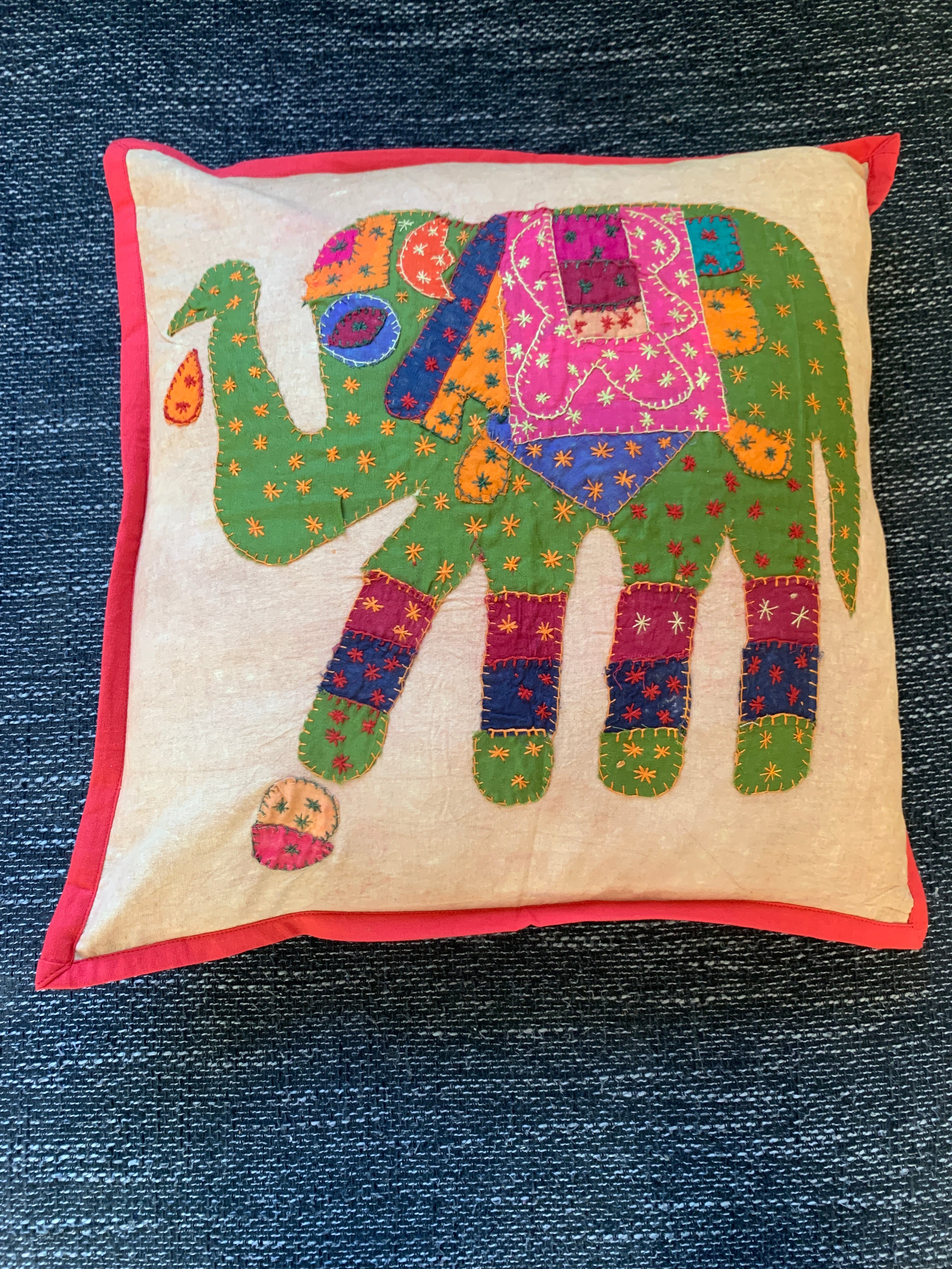 Recycled Cotton Cushion Cover - Elephant Design