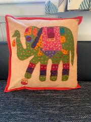 Recycled Cotton Cushion Cover - Elephant Design