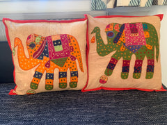 Recycled Cotton Cushion Cover - Elephant Design