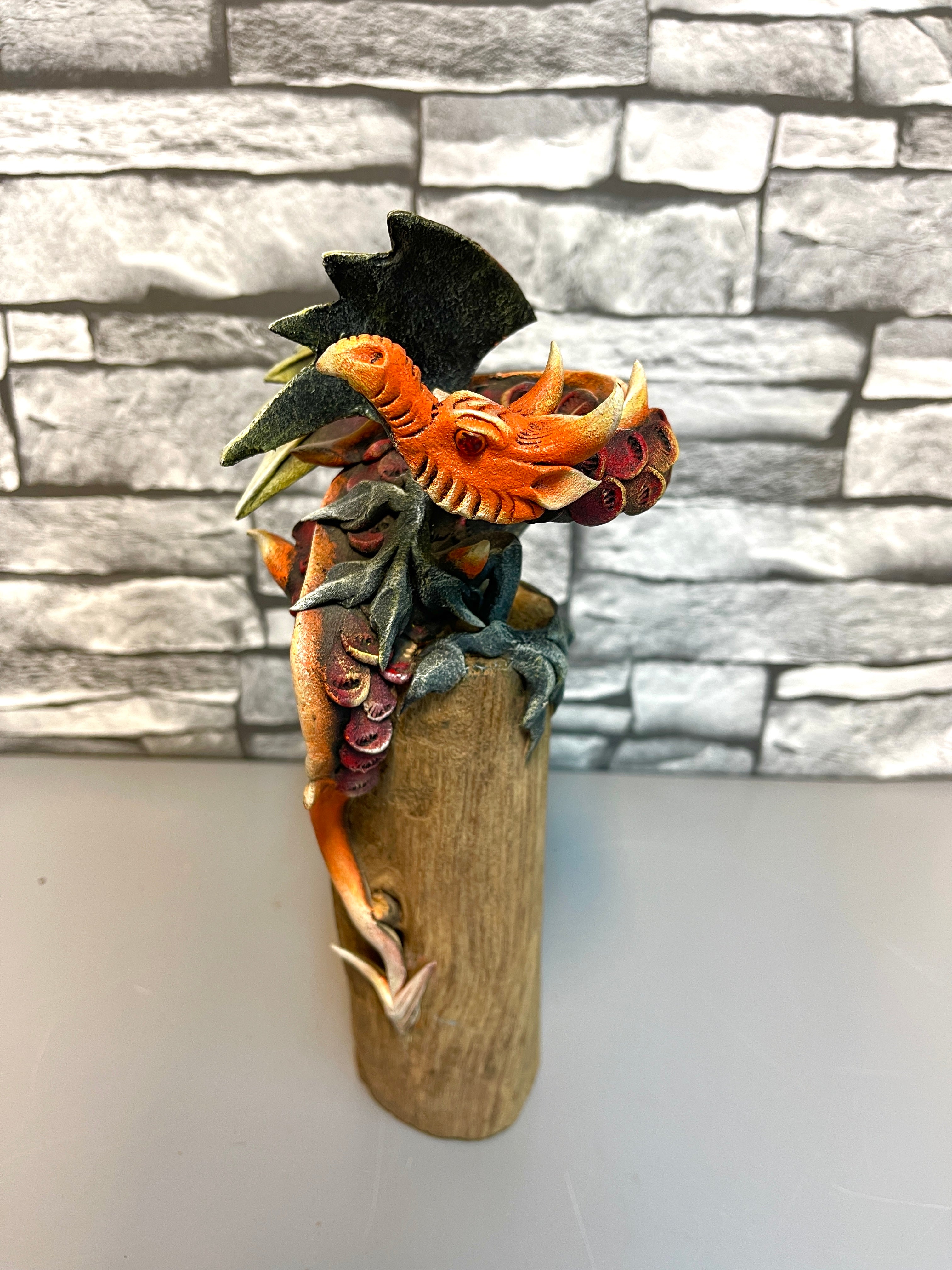 Winged Dragon On Wood