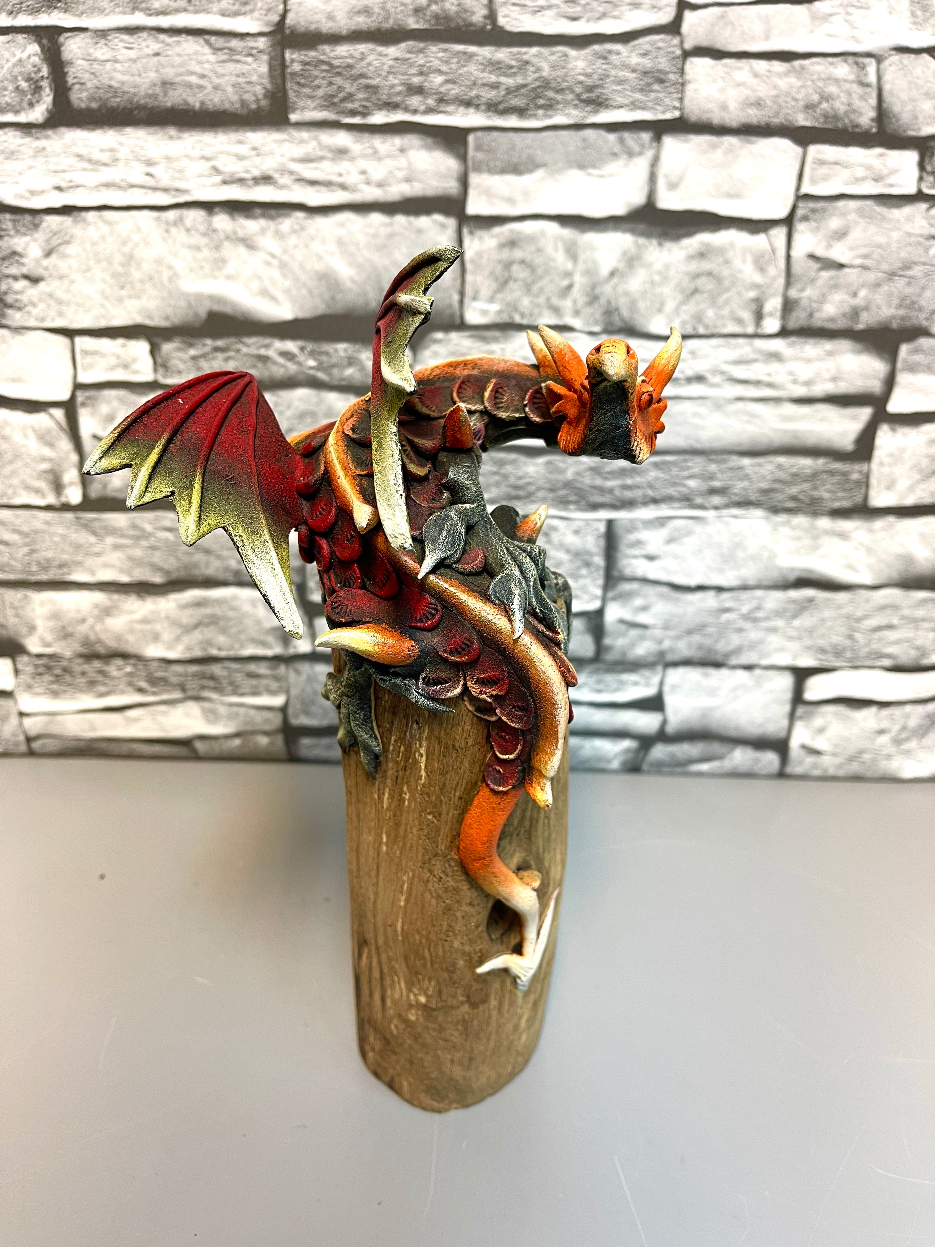 Winged Dragon On Wood