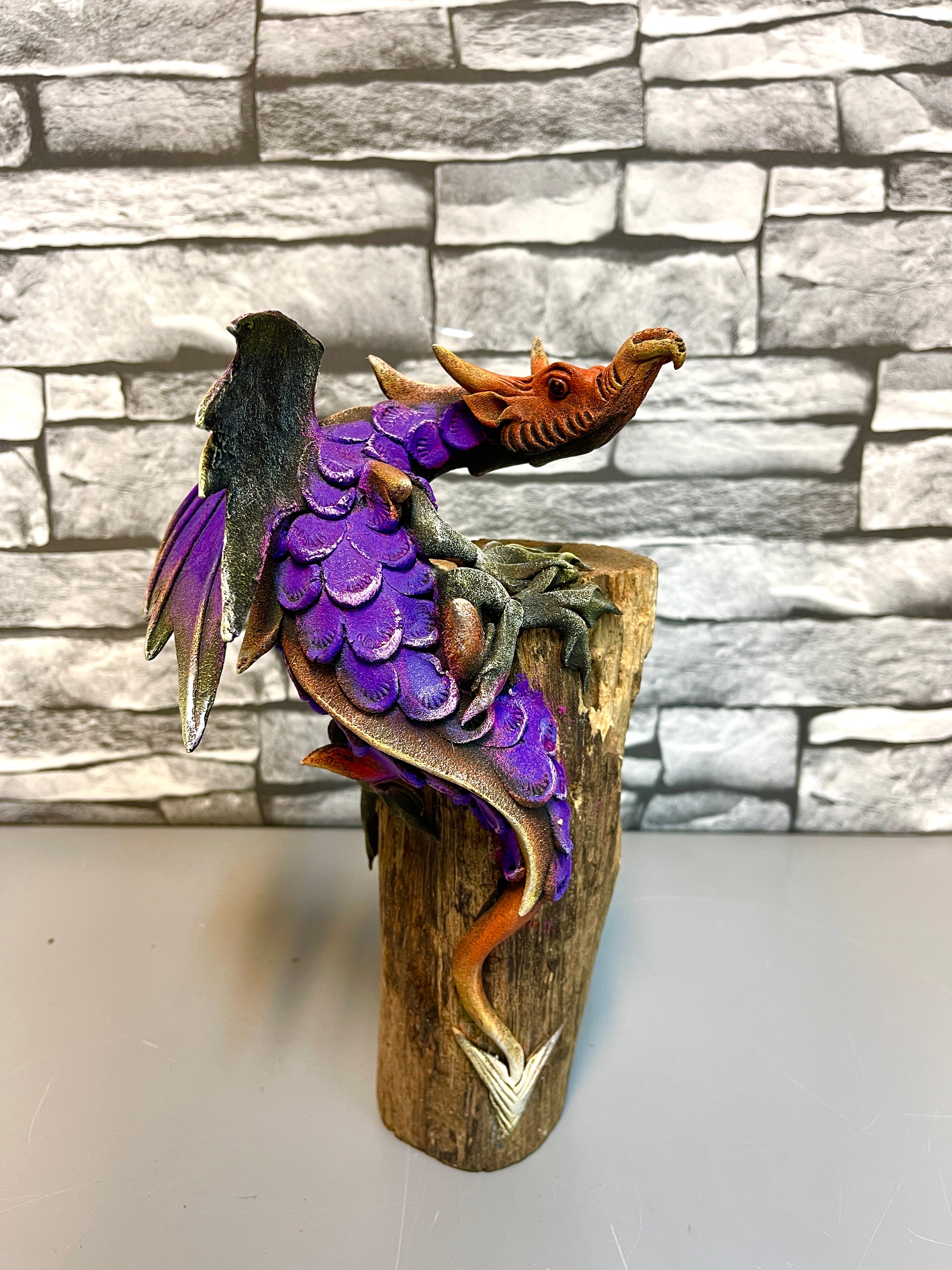 Winged Dragon On Wood