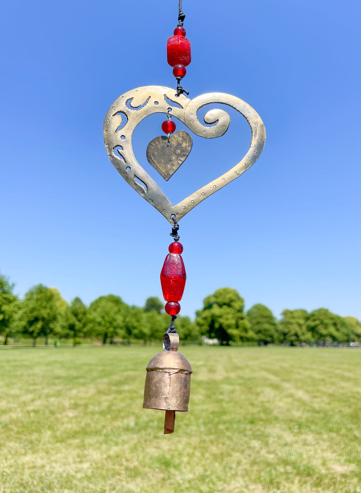 Iron Wind Chime - Heart with hanger