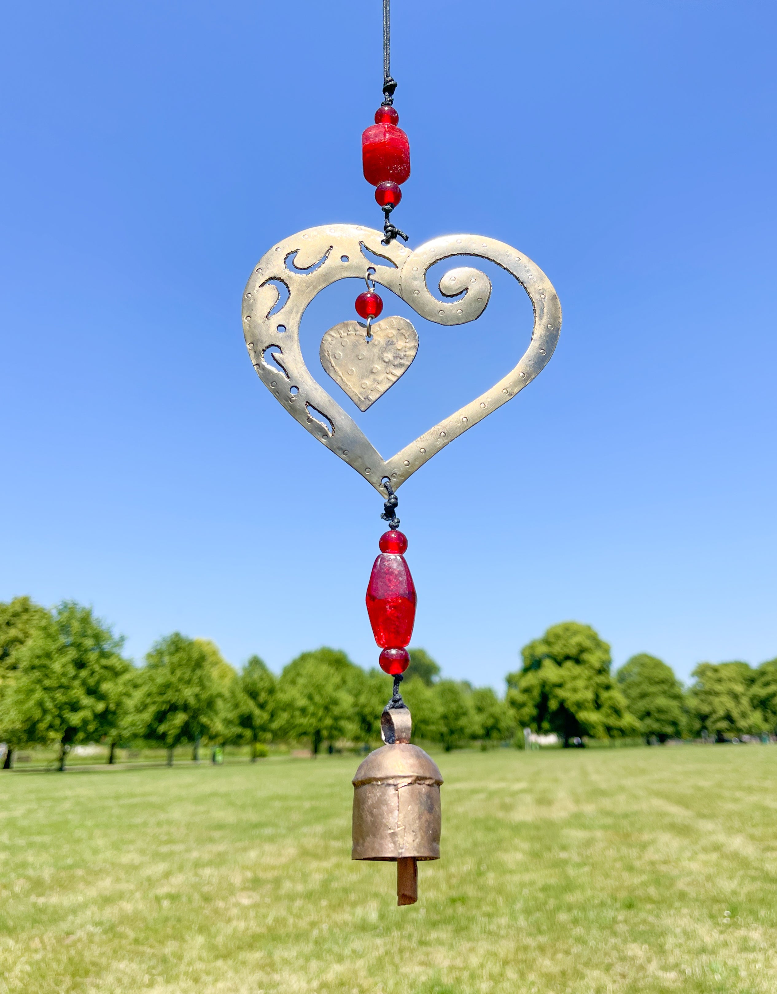 Iron Wind Chime - Heart with hanger