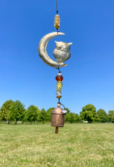 Iron Wind Chime - Owl On Moon