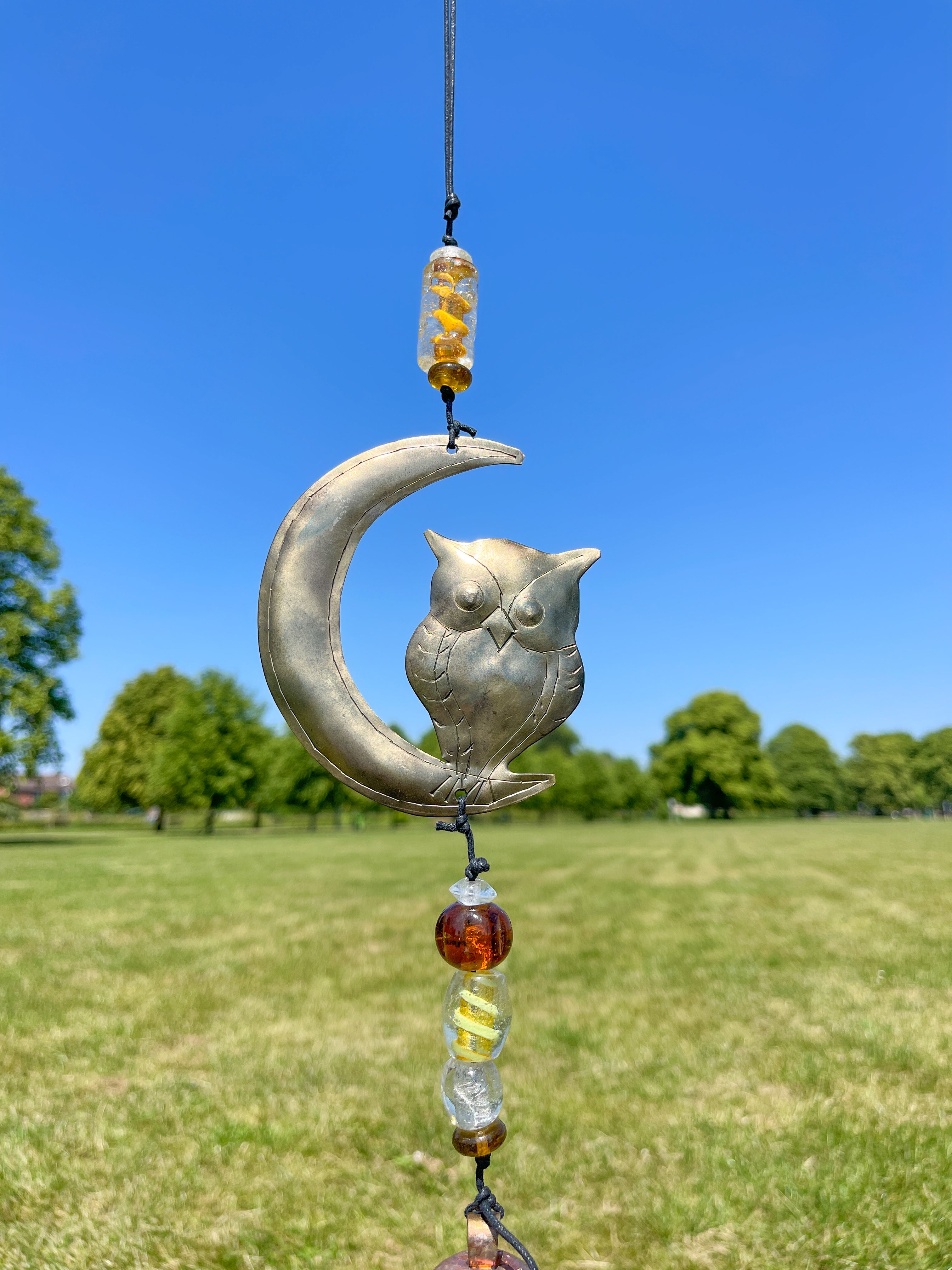 Iron Wind Chime - Owl On Moon