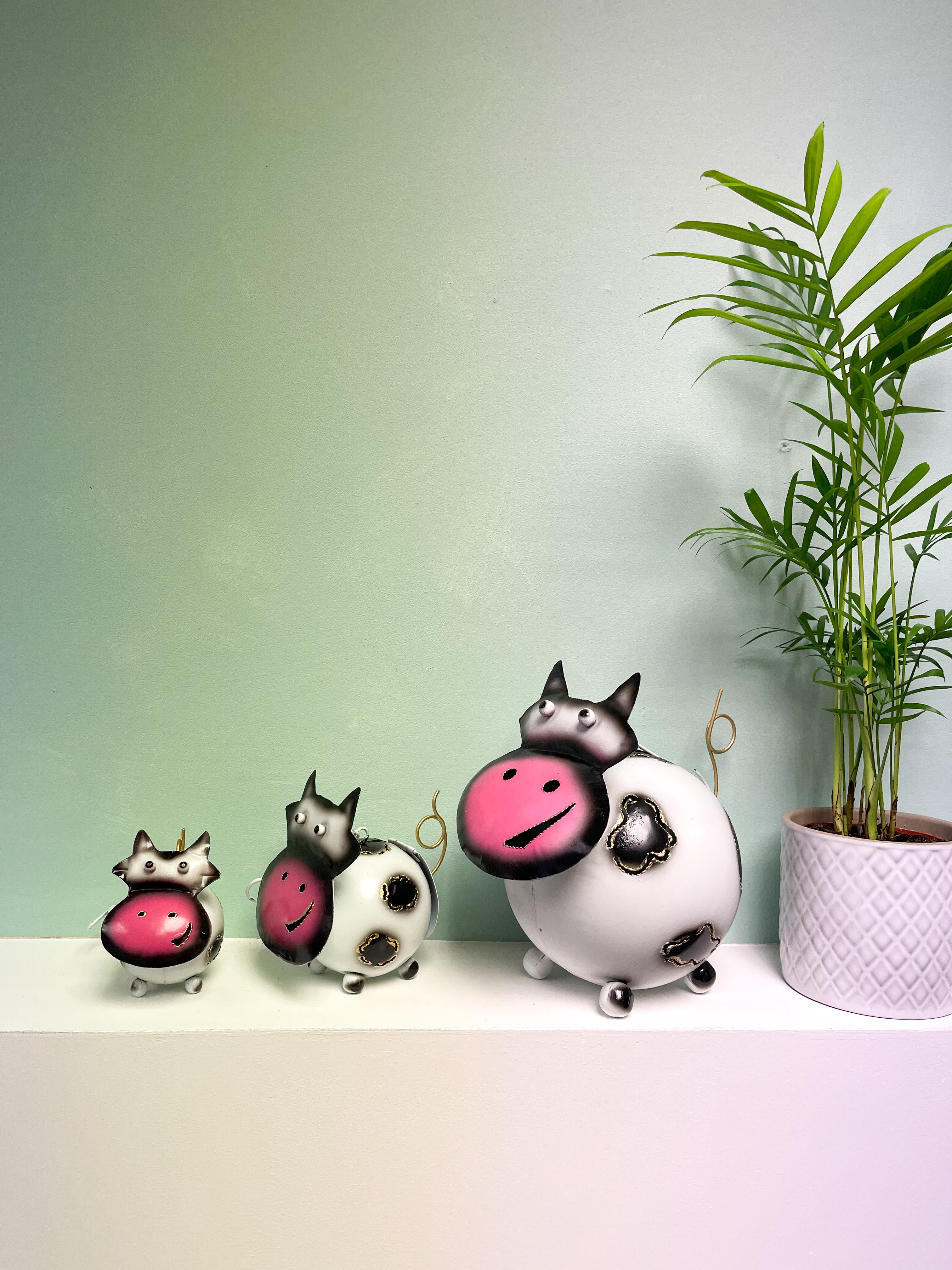 Painted Metal Cow - Various Sizes