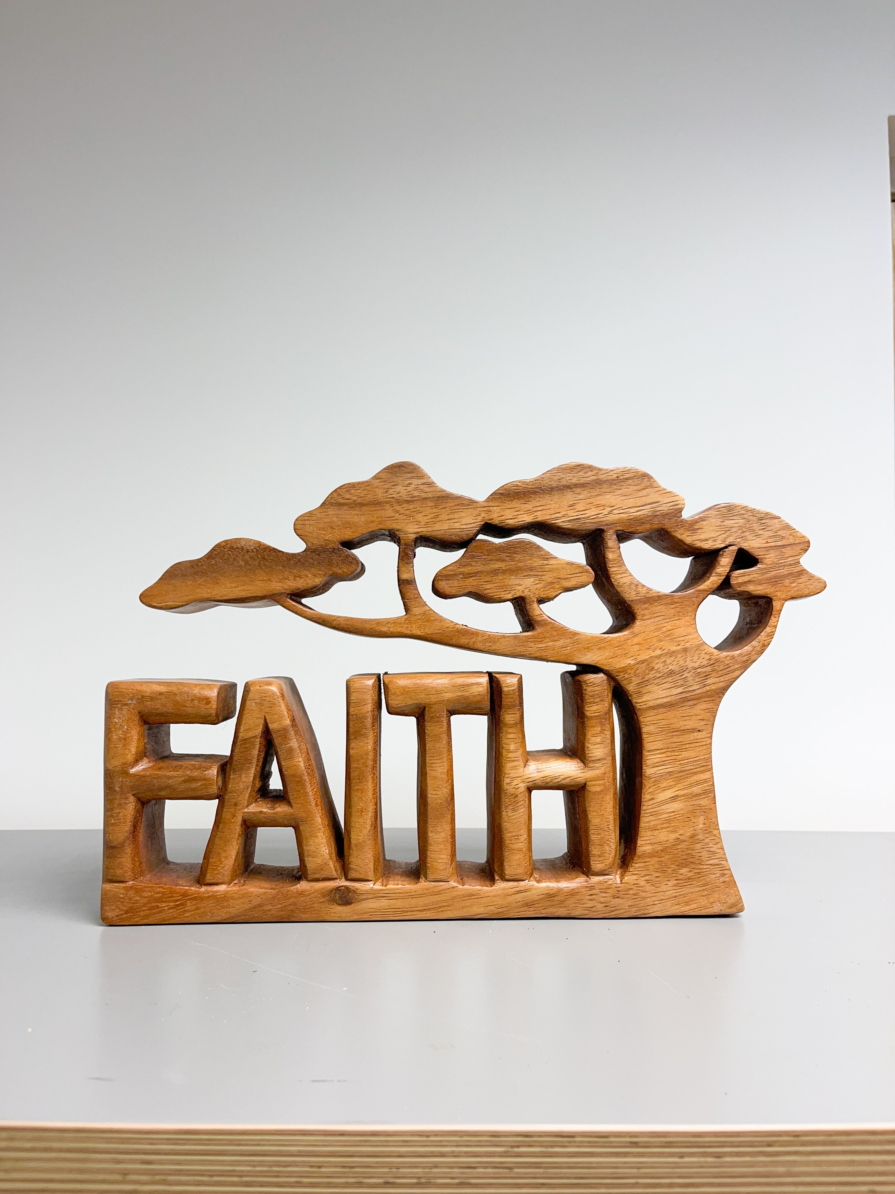 Faith Wooden Carving