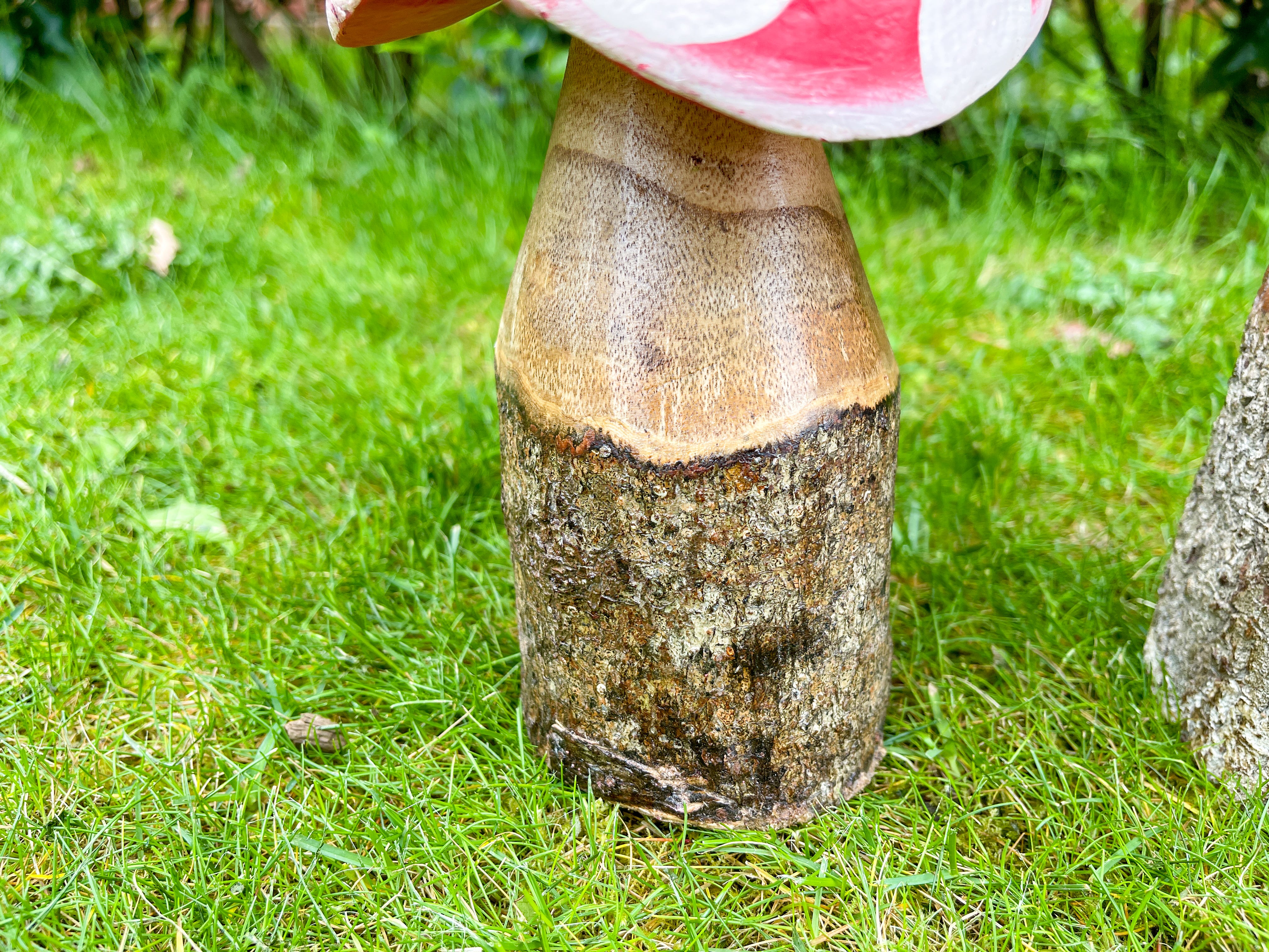 Red Wooden Log Mushrooms - Set of 3