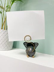 Painted Metal Elephant Photo Holder