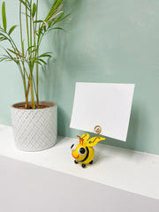 Painted Metal Bee Photo Holder