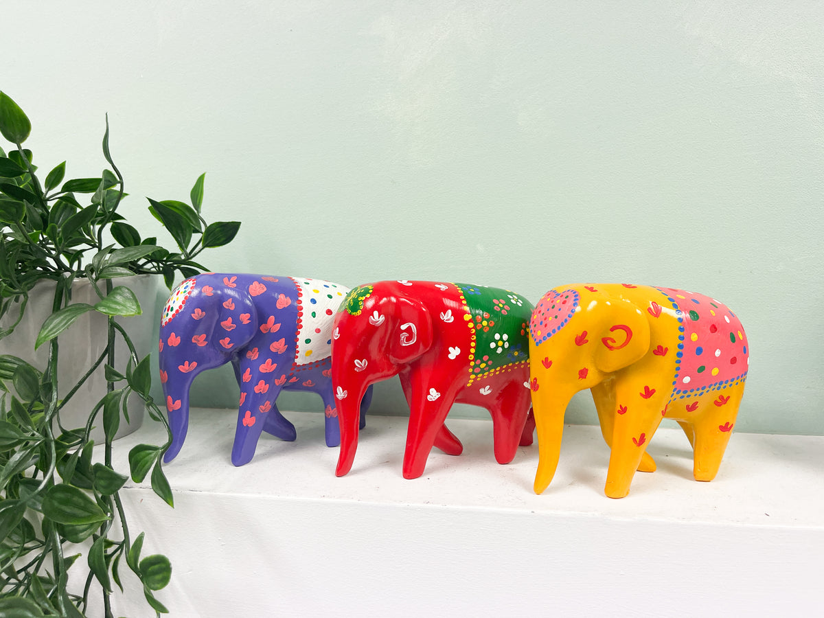 Painted Resin Elephants