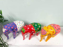 Painted Resin Elephants