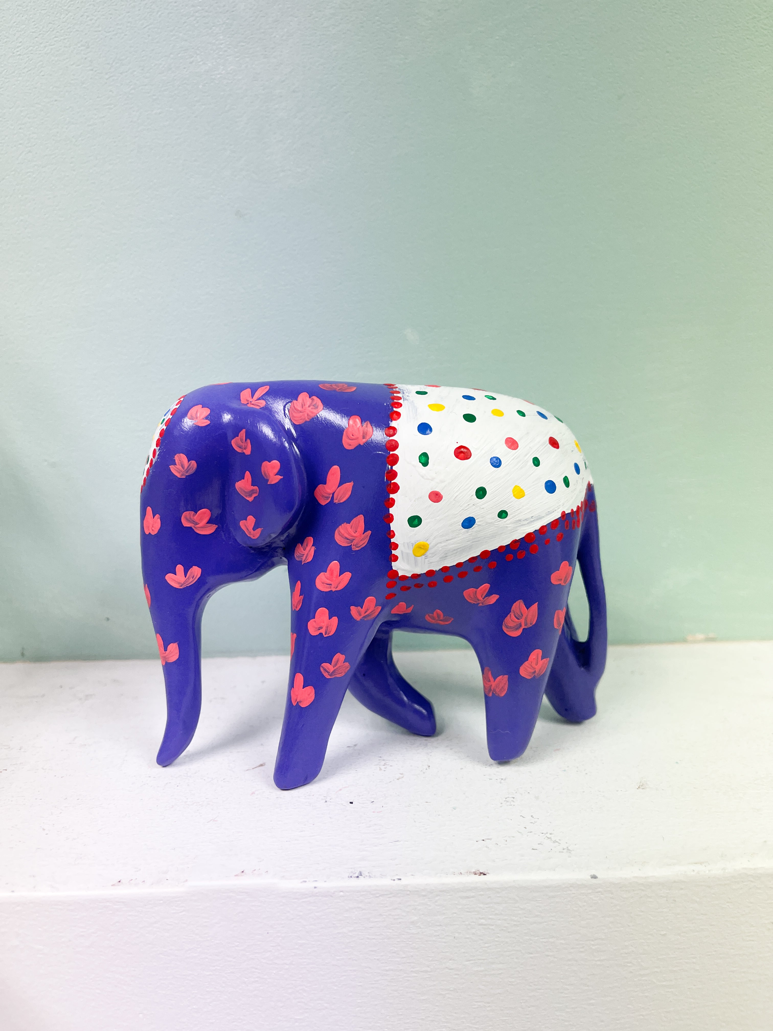 Painted Resin Elephants