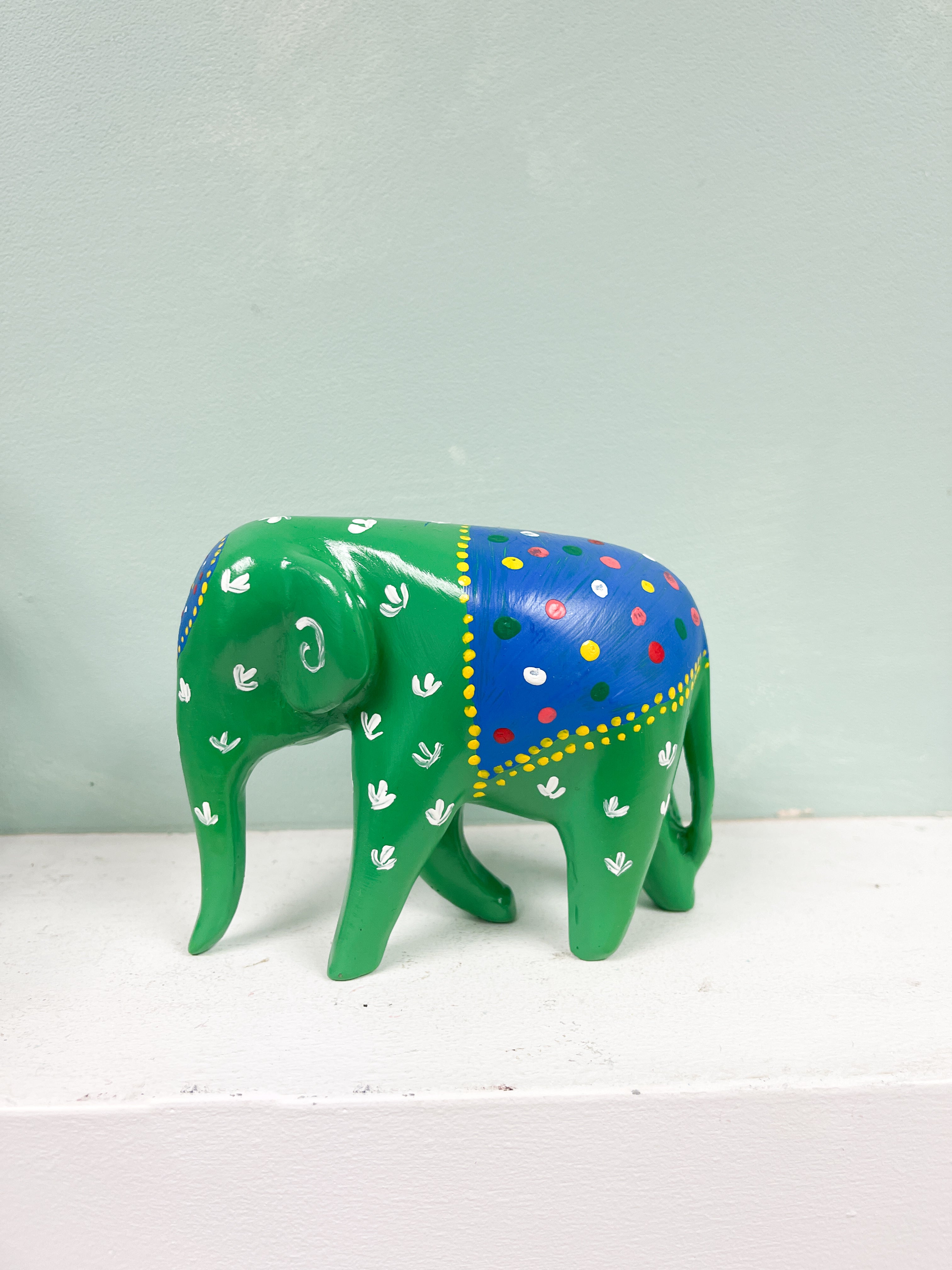 Painted Resin Elephants