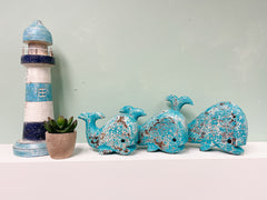 Wooden Whales Set of 3 - Blue