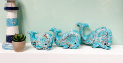 Wooden Whales Set of 3 - Blue