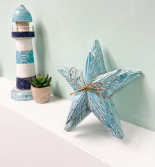 Wooden Starfish Set of 3 - Turquoise